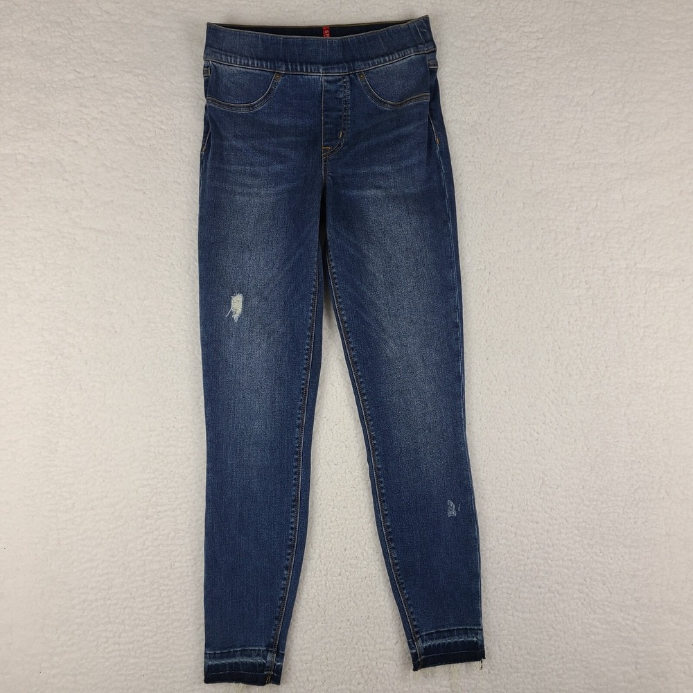 SPANX Jeans Womens XS Extra Small Skinny Ankle Jegging Pull On Dark Wash Blue‎
